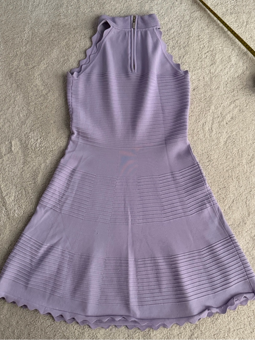 Eliza J Lavender Ribbed Halter Mini Dress